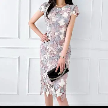 나비 모티브 레이스 타이트 드레스 M 사이즈