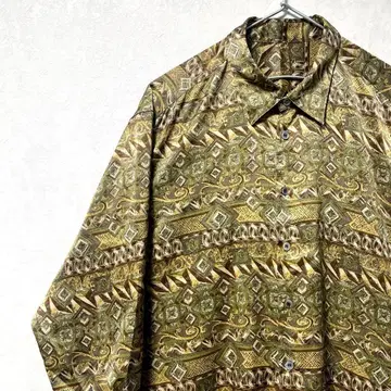 디자인 셔츠 올 패턴 빈티지 레트로 에스닉 어스 컬러 이색 긴팔