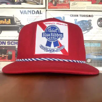 새상품 캡 레드 Pabst Blue Ribbo cotton