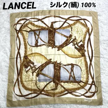실크 100% LANCEL 란셀 대형 스카프 태피스트리 참 실크