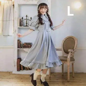 쿠라로리 쿠루미 시마무라 원피스 마린 L 스카이블루