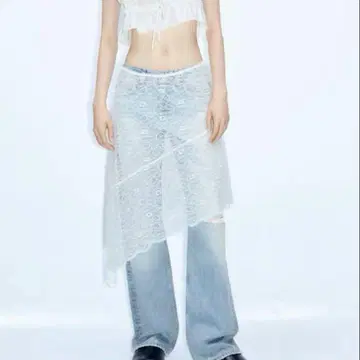 ZARA 자라 비대칭 레이스 스커트