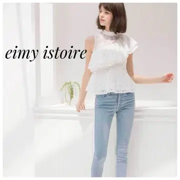 eimy istoire 슬리브리스 상의 핑크 레이스