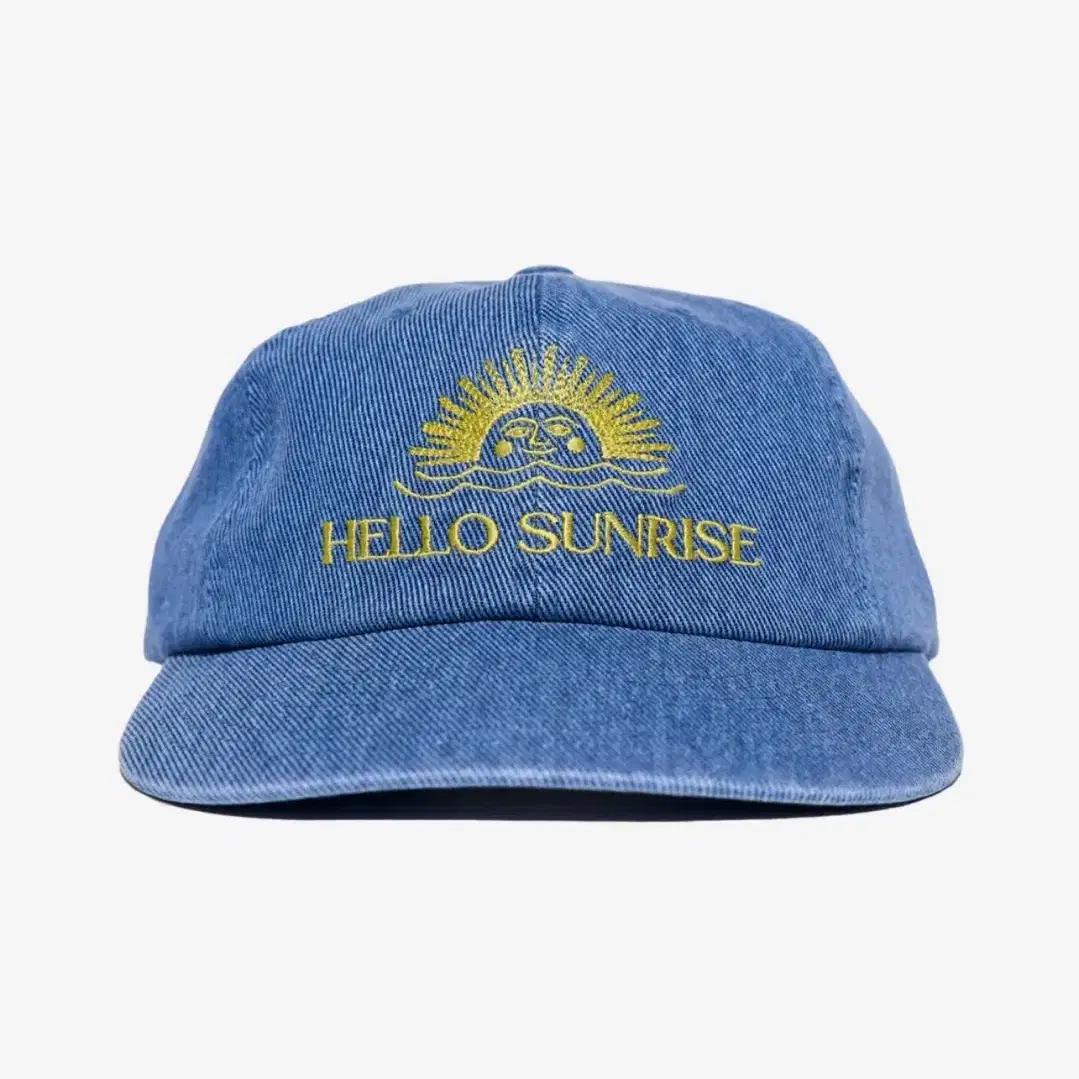 Hello Sunrise Washed Logo 6-Panel Ball Cap Denim Blue on