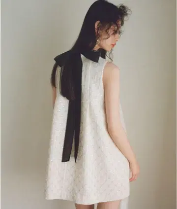 A라인 비쥬 미니 원피스 릴리 브라운
