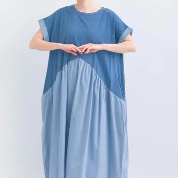 새상품 도킹 원피스 데님 인디고 코튼 블루 프리