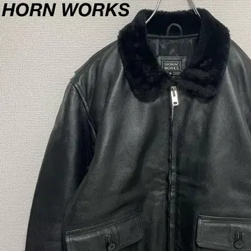 3L 새상품급 HORN WORKS 가죽 G-1 보아 플라이트 자켓