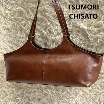 TSUMORI CHISATO 버그 가죽 토트백 소가죽 브라운