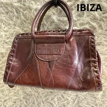 AOYAMA IBIZA 패치워크 가죽 핸드백 천연 가죽 브라운