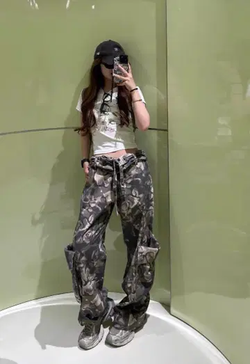 Open Yy 카모플라주 카고 팬츠