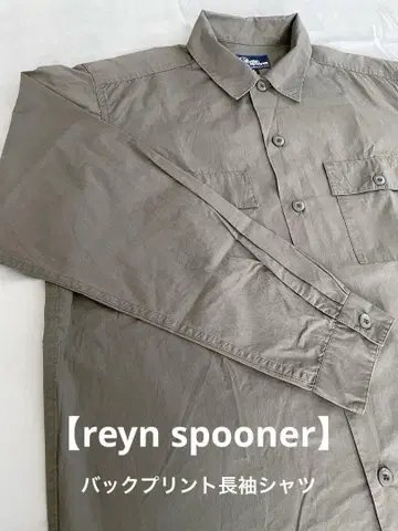 [ reyn spooner ] 레인스푸너 백 프린트 밀리터리 셔츠