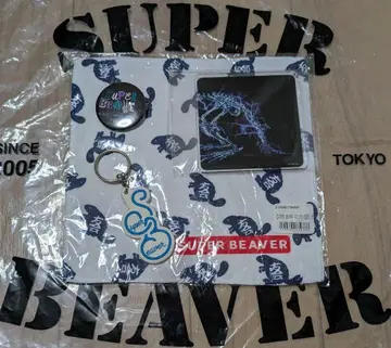 SUPER BEAVER 4개 세트 타월 코스터 키링 배지