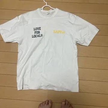 SAPEur 사풀 티셔츠 LOVE FOR LOCALS 화이트, 사이즈 L