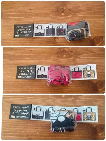 세실 맥비 쇼핑백 스타일 미니 에코백 레오파드 무늬 핑크 하트