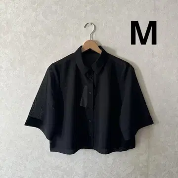 GU 지유 여성용 시어 셔츠 (5부 소매) Q M 사이즈