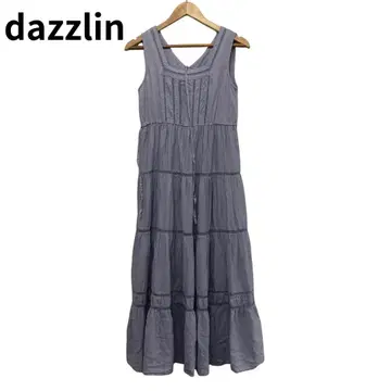 dazzlin 맥시 원피스 티어드 탱크 허리 리본