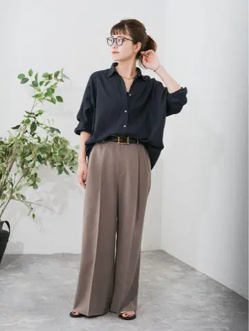 Spick and Span 우스티드 와이드 팬츠