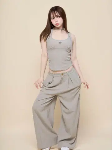 앤드메리 도나 리본 팬츠 세트 브라운