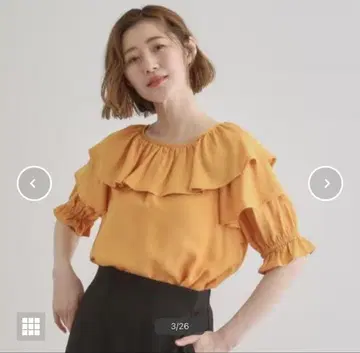 그로브 그로브 린넨 더블 프릴 블라우스