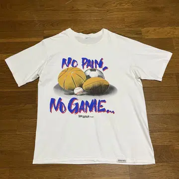 90s USA제 Crazy Shirts 공 티셔츠 화이트 코튼 구기