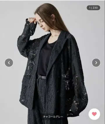 CLEL 루즈 코드 레이스 더블 테일러드 자켓