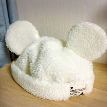 디즈니 미키 팬캡 모코모코 모자 보아 화이트 58cm