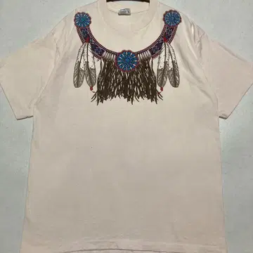 90s SOF Tee 인디언 페더 목걸이 프린트 티셔츠