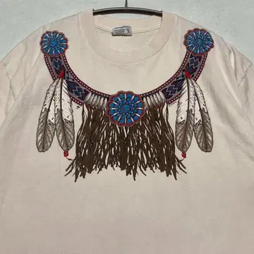 90s SOF Tee 인디언 페더 목걸이 프린트 티셔츠