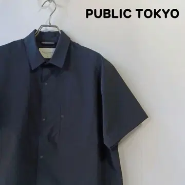PUBLIC TOKYO 반팔 셔츠 래글런 슬리브 스냅 버튼 폴리