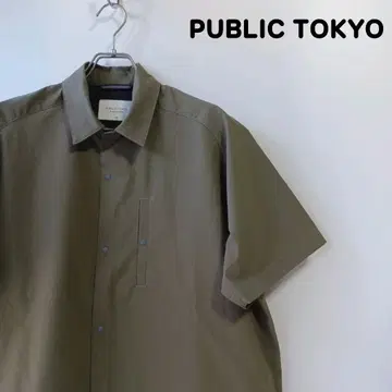 PUBLIC TOKYO 반팔 셔츠 래글런 슬리브 스냅 버튼 폴리