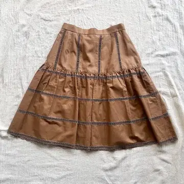 VINTAGE 스커트 캉캉 스커트 브라운