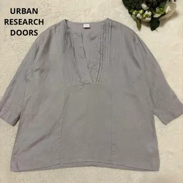 URBAN RESEARCH DOORS 린넨 핀턱 V넥 블라우스 린넨