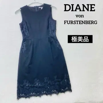 컨디션 최상 다이앤 폰 파스텐버그 DVF 원피스 레이스 블랙 S 상당