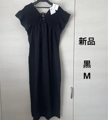 [ 새상품 ] 셔링 원피스 블랙 M