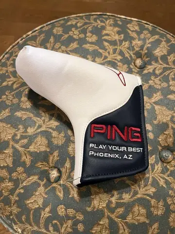 PING 퍼터용 골프헤드커버 화이트/네이비