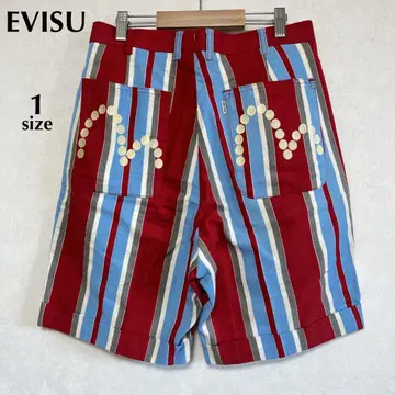 EVISU 에비수 1 컨디션 최상 스트라이프 숏 팬츠