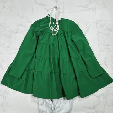 BALLSEY 보르지 스트레치 타프타 티어드 블라우스 S 그린