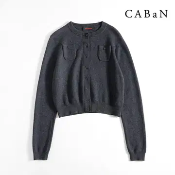 353y*CABaN 코튼 캐시미어 크루넥 가디건.