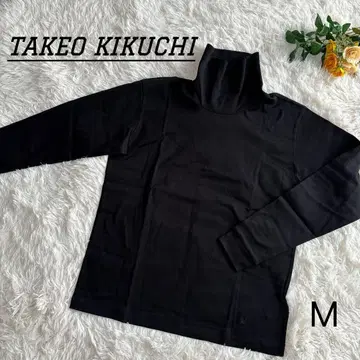 새상품 TAKEO KIKUCHI 다케오 키쿠치 터틀넥 속기모 긴팔 블랙