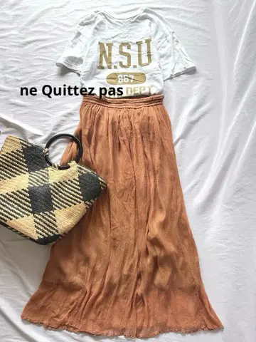 누키테파 ne Quittez pas 양류 롱 스커트 인도산 맥시