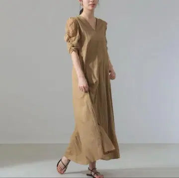 보일 개더 슬리브 원피스