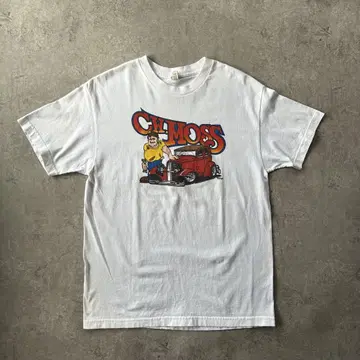 00년대 CW MOSS 기업 티셔츠 화이트 L 핫로드 ford