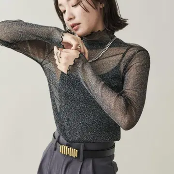 시스루 터틀넥 상의