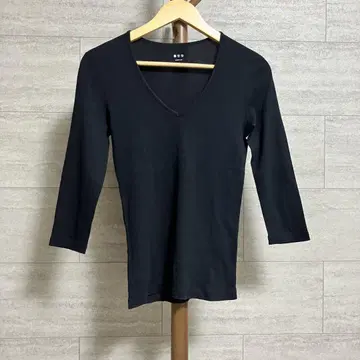 three dots V넥 긴팔 티셔츠 블랙 계열 USA 제작 S
