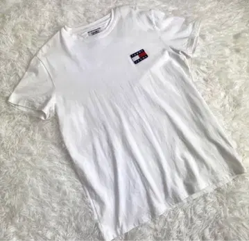 TOMMY JEANS 타미진 로고 남성용 티셔츠 흰색 화이트 L