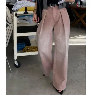 JEANASIS 턱 데님 와이드 팬츠 M