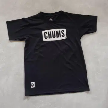 CHUMS 참스 블랙 로고 티셔츠 반팔 모노톤 시원한 블랙