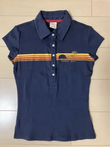 tommy girl 토미걸 반팔 T셔츠 새상품 XS 네이비 피케 셔츠