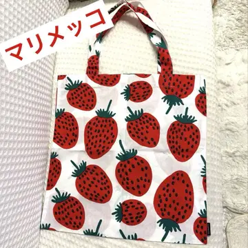 새상품 마리메꼬 딸기 무늬 만시카 토트백