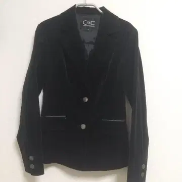 블랙 벨벳 테일러드 자켓